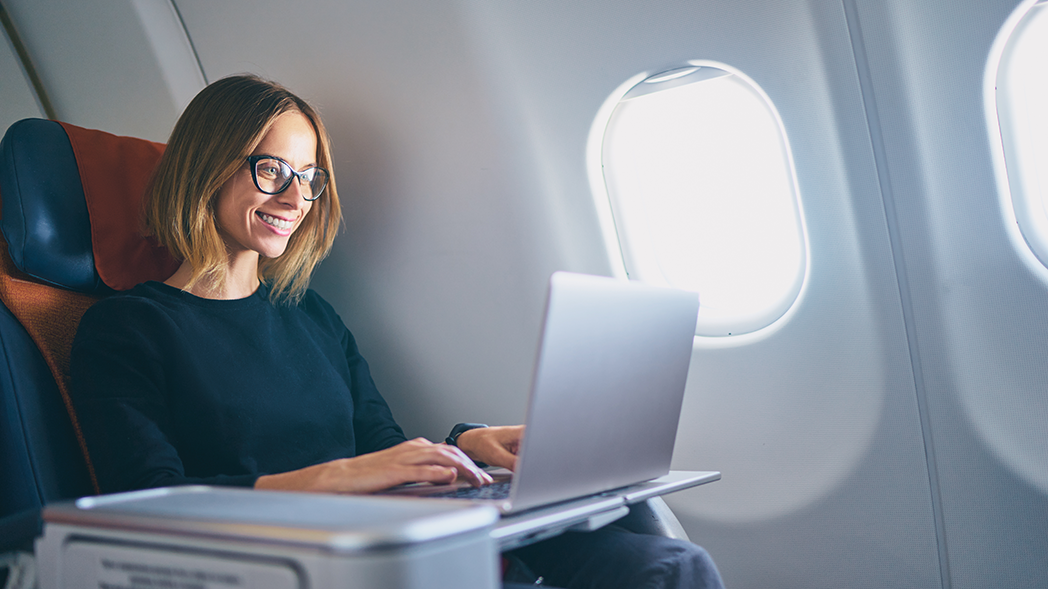 woman on plane